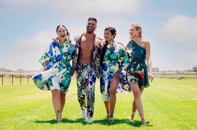 From left: Junette Syster, Ryle Rene de Morny, Aneeqah Fataar, and Mieke Ola Jansen, wearing the casually sophisticated creations of the Ruff Tung label. Ryle’s jewellery was supplied by Nicky Mullinos and the models wore Ozbob sunglasses.