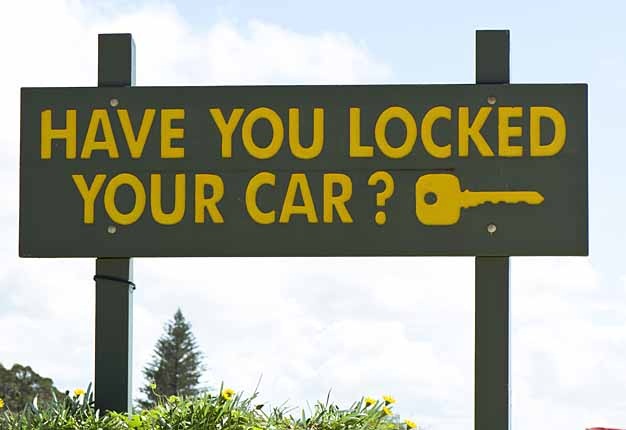 NO SO SUBTLE MESSAGE: However, making things difficult for thieves while you're away on holiday is a lot easier than having to wait for your tracking company to find your car.