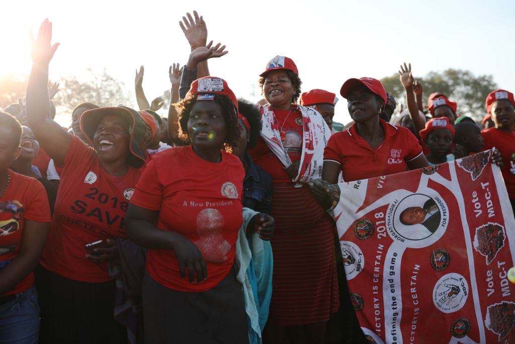 MDC supporters pictured in 2018.