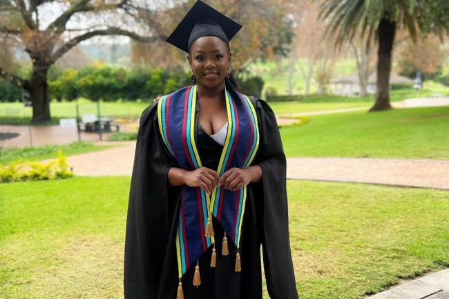 Actress Nolwazi Ngubeni graduated with a Bachelor's degree in marketing communications.
