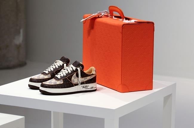 Sotheby's auctions Louis Vuitton & Nike "Air Force 1" Sneakers By Virgil Abloh For Charity.