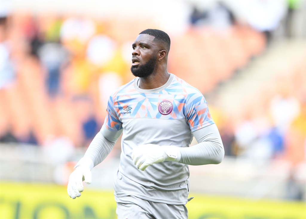 POLOKWANE, SOUTH AFRICA - MAY 01: Daniel Akpeyi of Swallows FC during the DStv Premiership match between Kaizer Chiefs and Swallows FC at Peter Mokaba Stadium on May 01, 2023 in Polokwane, South Africa. (Photo by Philip Maeta/Gallo Images)