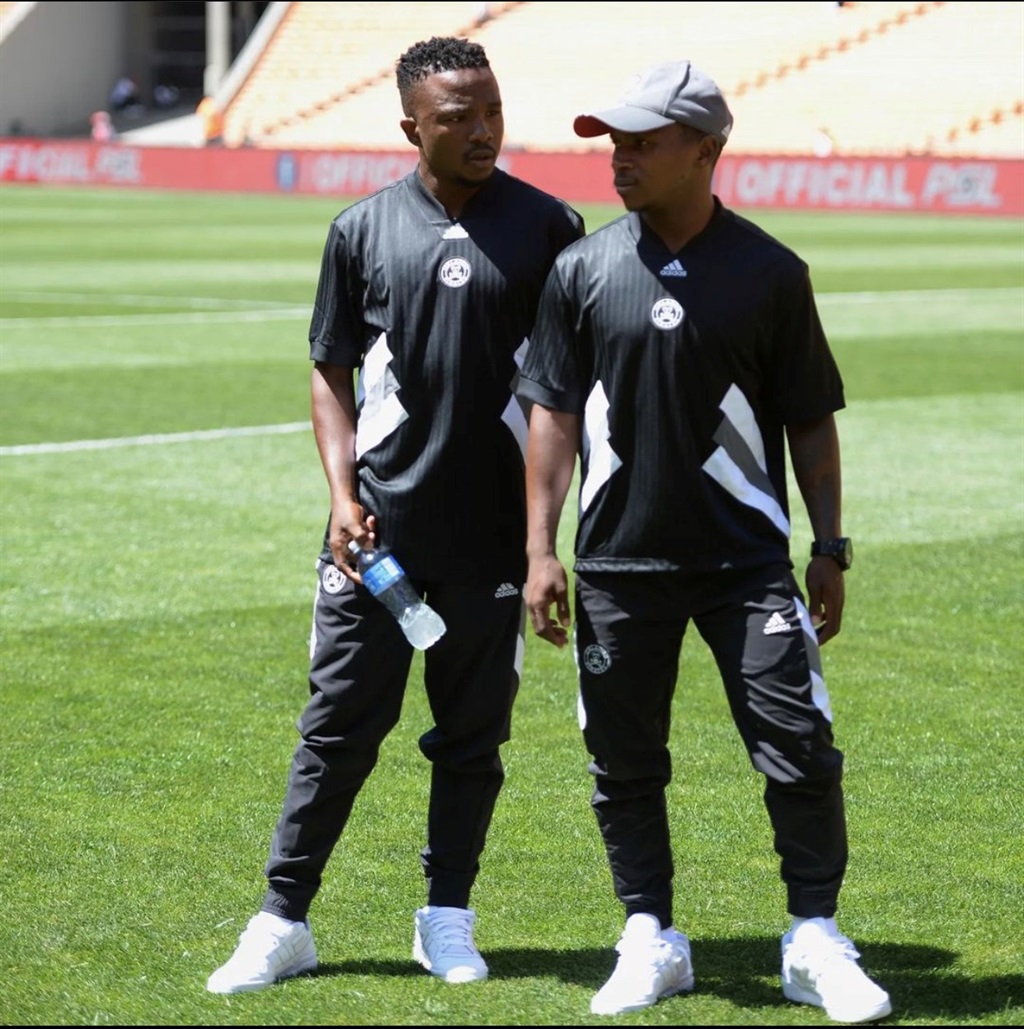 Orlando Pirates wearing their wavy pre match outfits before Saturday's Soweto Derby.
