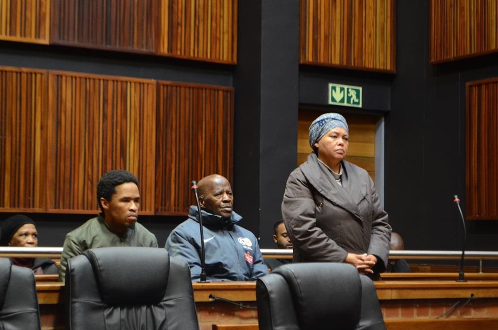 Louis 'Sprinter' Tshakoane and his wife Nkopane and their son, Louis Jnr, appeared in the Palm Ridge Specialised Commercial Crimes Court. Photo By Happy Mnguni