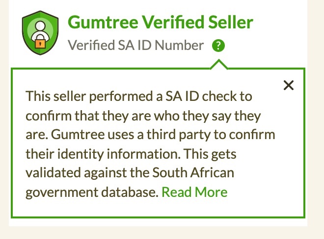 Gumtree verification badge