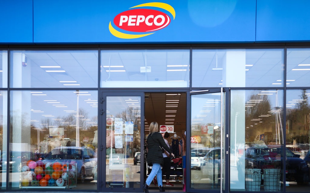 A customer enters a Pepco store in Krakow, Poland.
