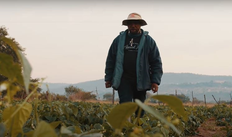 Kepas Melodi at his farm (Shoprite Holdings YouTube) Kepas Melodi at his farm (Shoprite Holdings YouTub
