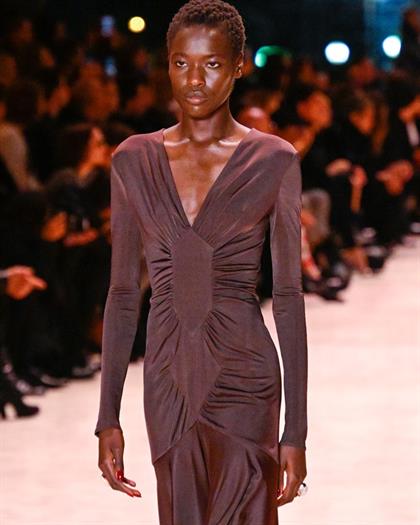 PHOTOS | Yves Saint Laurent sends silky evening gowns down the runway ...