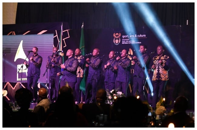 Ladysmith Black Mambazo performing at the honorary gala dinner hosted by the department of sports, arts and culture earlier this year.