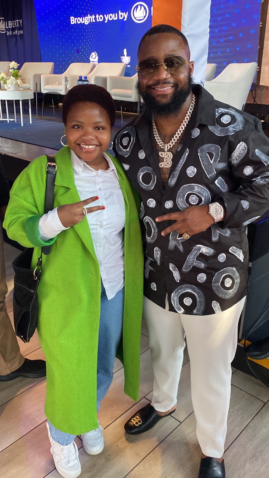 Unathi Sithole and Cassper Nyovest during secure t
