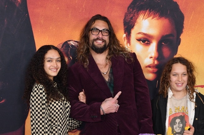 Jason Momoa with his children, Lola and Nakoa-Wolf, at the world premiere of The Batman in New York City. (PHOTO: Getty Images/Gallo Images) 