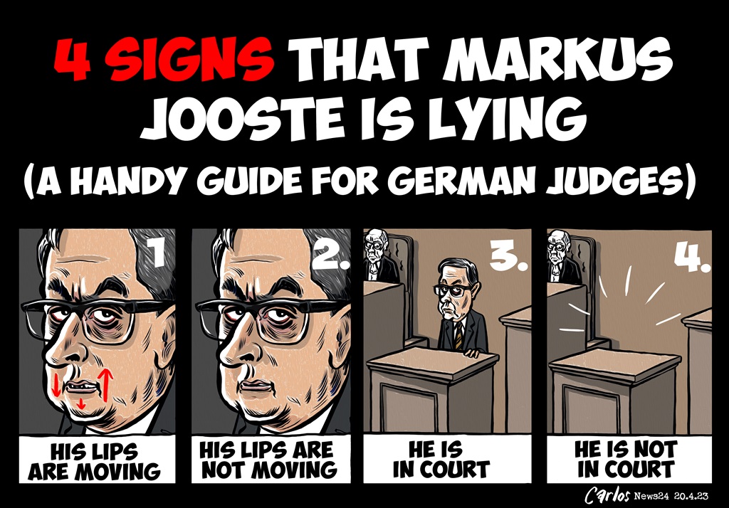News24.com | CARTOON BY CARLOS | 4 signs Markus Jooste is lying