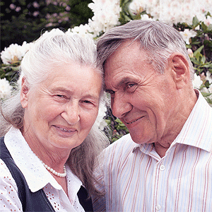 Senior couple still happily in love