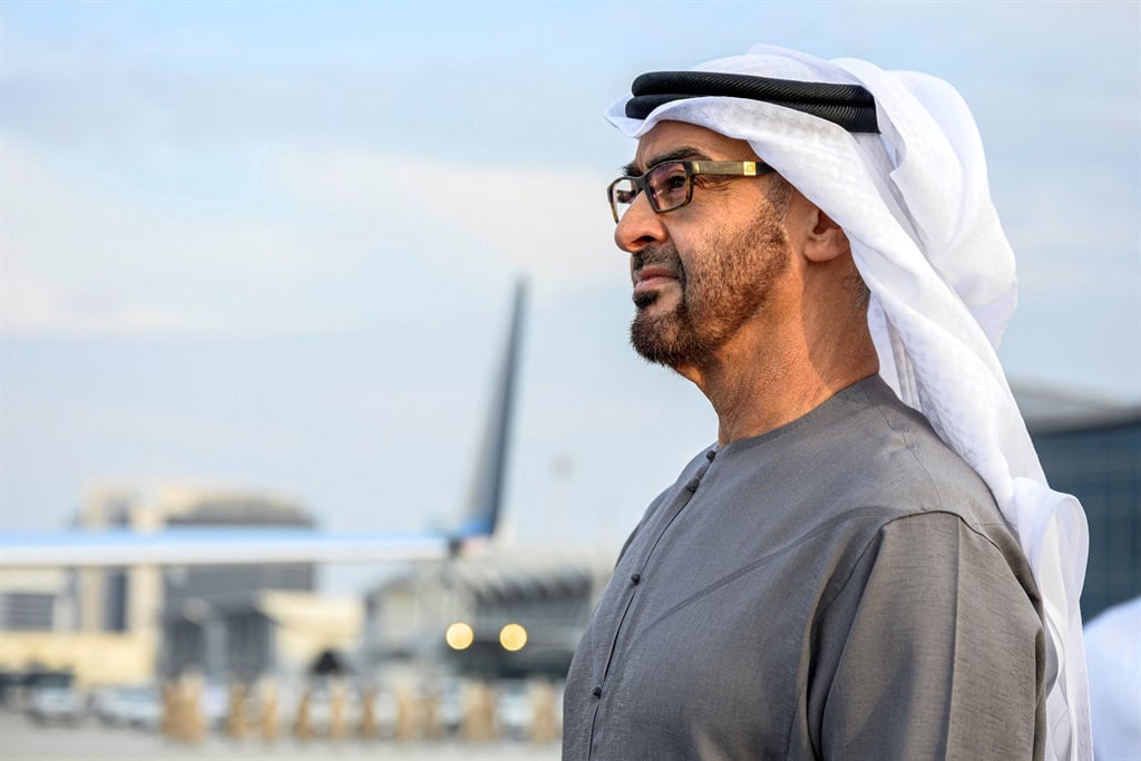 UAE President Sheikh Mohamed bin Zayed al Nahyan at Abu Dhabi's presidential airport.