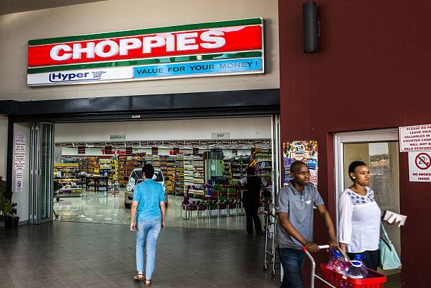 An entrance to a Choppies supermarket, operated by Choppies Enterprises, in Rustenburg. Prominent businesspeople in Zimbabwe have taken their over shares in the company to court. Photo: Waldo Swiegers/Bloomberg via Getty Images 