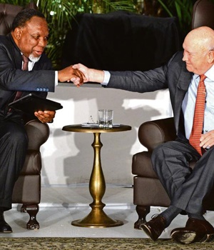 Former presidents Kgalema Motlanthe and FW de Klerk spoke about the state of the nation at an event on Thursday. Picture: Denvor de Wee