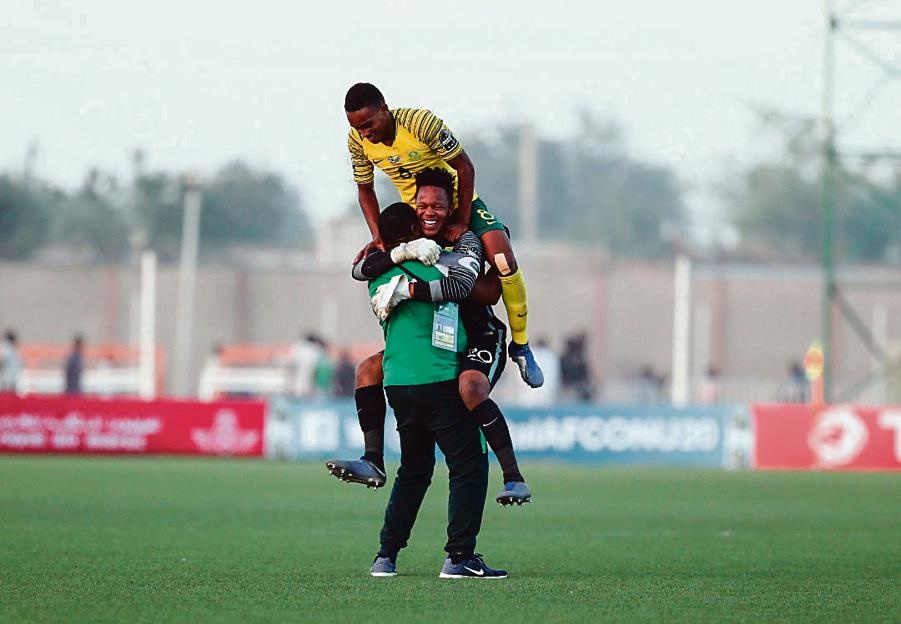 Amajita celebrating their victory against Burundi during the 2019 U20 African Cup of Nations match between South Africa and Burundi. Picture: BackpagePix
