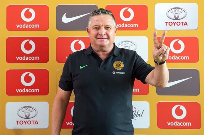 Gavin Hunt being unveiled as the new Kaizer Chiefs head coach.