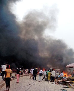 Bomb scene in Jos, Nigeria. (Stefanos Foundation, AP)