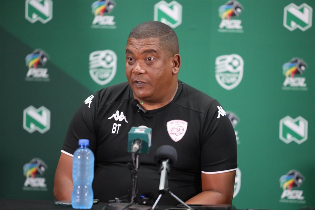 Head coach Brandon Truter during the Sekhukhune United press conference at PSL Headquarters on April 13, 2023 in Johannesburg, South Africa. 