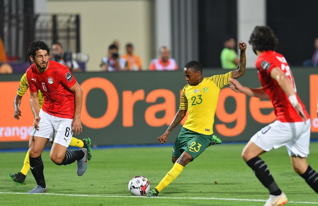 Thembinkosi Lorch scored in the 85 minute to send the hosts packing during the Africa Cup of Nations at Cairo International Stadium. Picture: Ahmed Hasan/Gallo Images