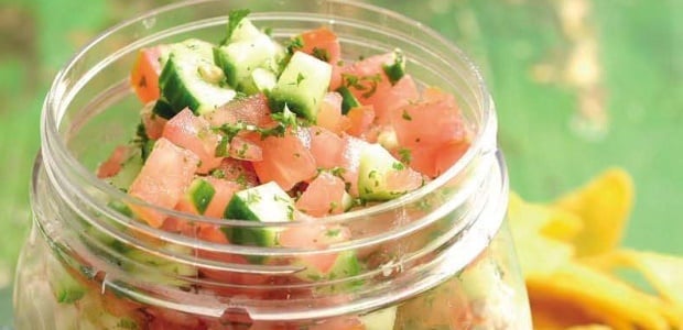Layered salad in a jar