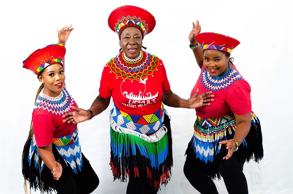 Members of Mahotella Queens are ready to take to the stage.