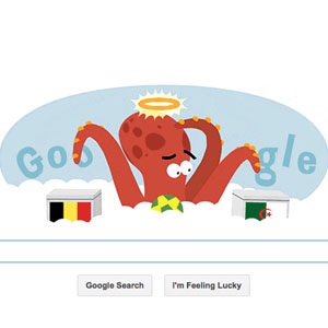Google salutes Paul the octopus with its latest World Cup Google Doodle from Twitter. 