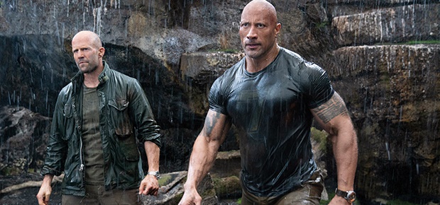 Jason Statham and Dwayne Johnson in a scene from '