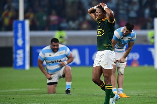 Manie Libbok of South Africa reacts after defeat on Saturday (Rodrigo Valle/Getty Images)