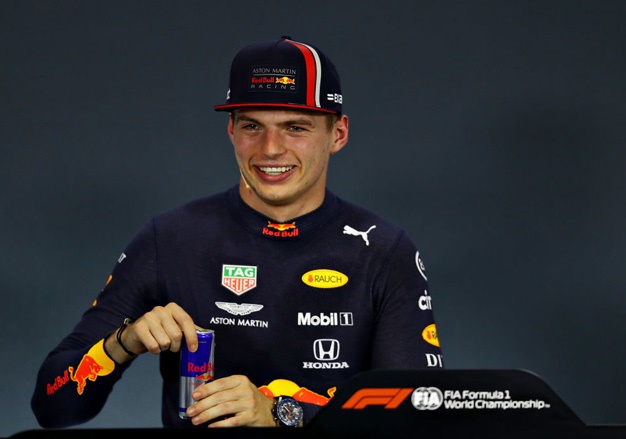 Pole position qualifier Max Verstappen of Netherlands and Red Bull Racing looks on in the press conference after qualifying for the F1 Grand Prix of Hungary at Hungaroring on August 03, 2019 in Budapes. Photo by Mark Thompson/Getty Images.