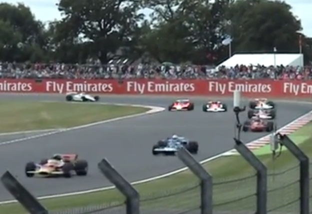 <b>CLASSIC  RACE CARS ON SHOW:</b> Spectators at the 2014 British GP were treated to a parade of classic F1 race cars. <i>Image: YOUTUBE</i>
