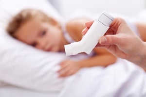 Child with asthma from Shutterstock