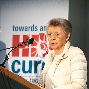 Nobel laureate Francoise Barre-Sinoussi speaking at the 2014 AIDS Conference in Melbourne, Australia. 
