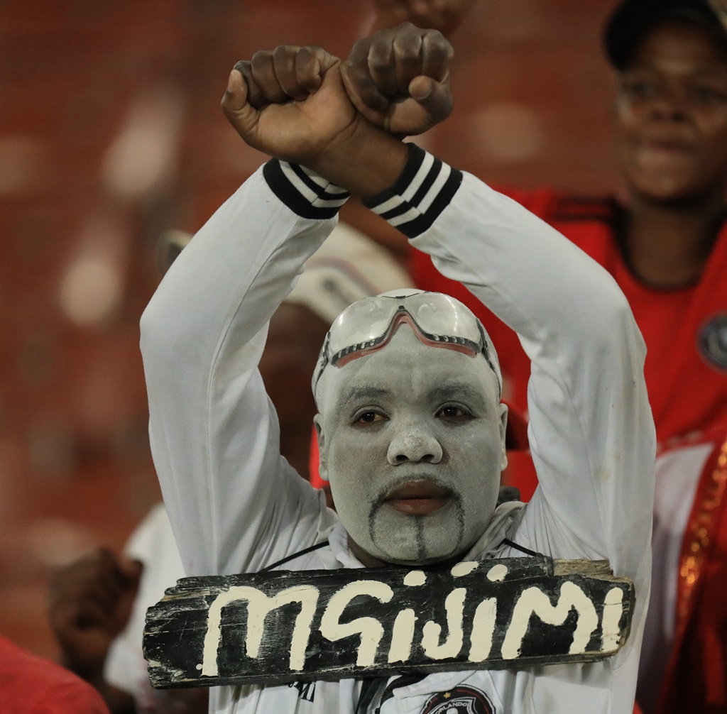 Mgijimi Orlando Pirates fan during the Absa Premiership match between Polokwane City and Orlando Pirates at New Peter Mokaba Stadium on January 07, 2020 in Polokwane, South Africa. (Photo by Philip Maeta/Gallo Images)