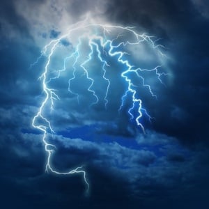 Shutterstock: Lightning strikes brain