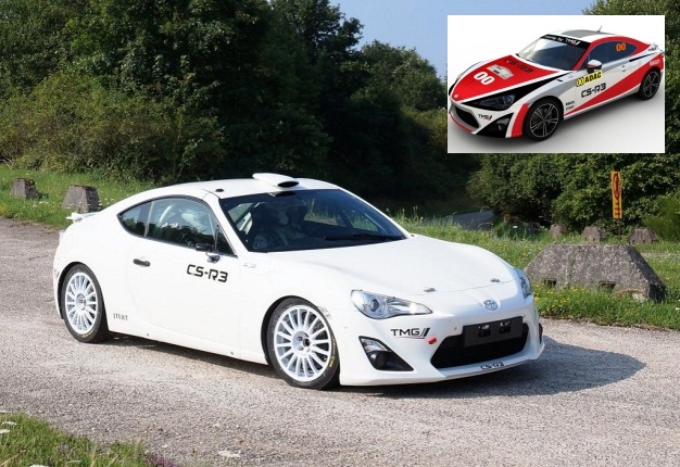 <b>HEADED FOR GERMAN WRC:</b> Toyota will put its GT86 CS-R3 rally car, shown in potential rally-guise (inset) through its paces in Germany in August 2014. <i>Image Toyota</i>