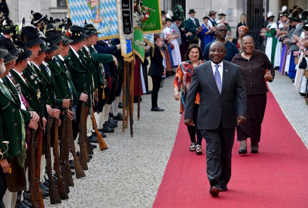 Pres. Cyril Ramaphosa Sondag in München. Foto: Twitter/PresidencyZA