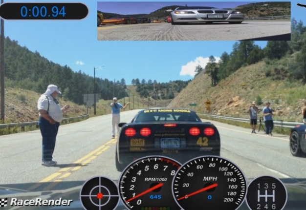 <b>PIT  RALLY CHASE-CAM:</b> A driver of a Corvette C6 posted this great clip taken at the Pit Rally in Colarado, US. The clip shows his race telemetry! <i>Image: YouTube</i>