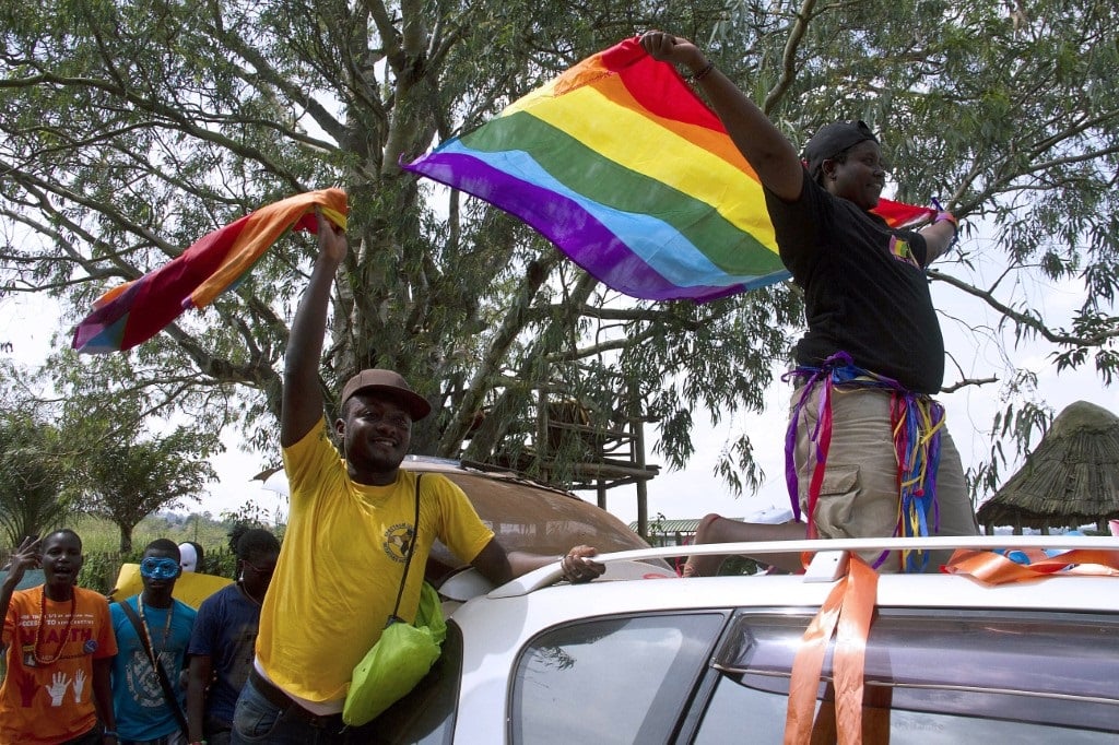 A gay pride rally in Entebbe, Uganda, in 2014.