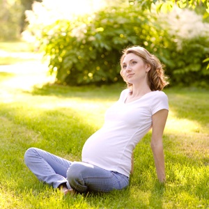 Beautiful pregnant woman outdoor from Shutterstock