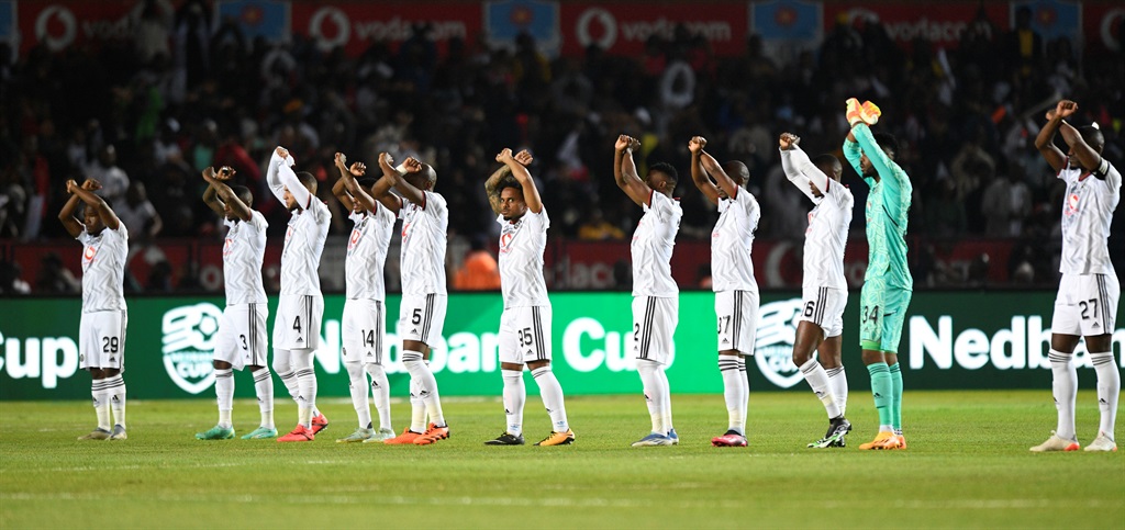 Orlando Pirates players during the 2023 Nedbank Cup Final match between Orlando Pirates and Sekhukhune United FC on 27 May 2023 at Loftus Versfeld Stadium  