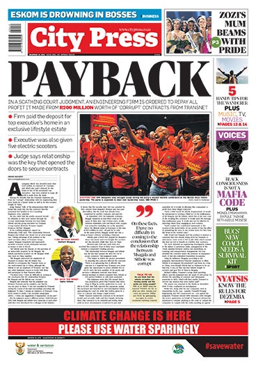 City Press front page: December 15 2019