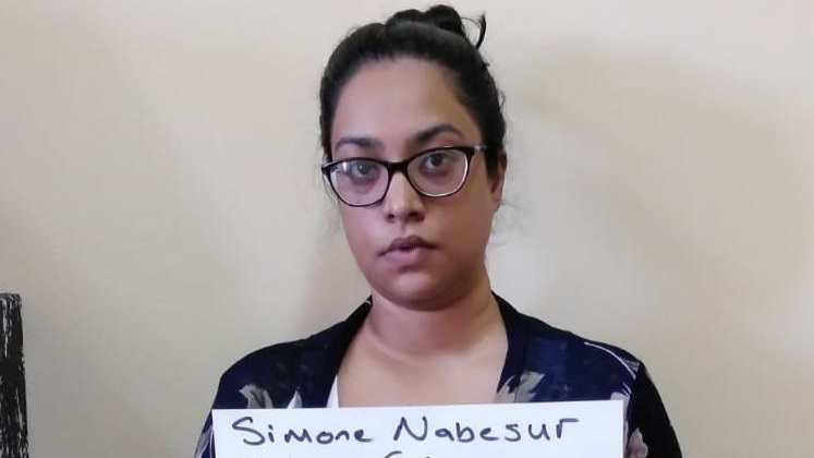 Simone Nabesur, 33, arrested for allegedly defrauding her employer.