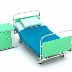 A hospital bed from Shutterstock