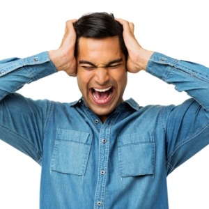 Frustrated young man from Shutterstock