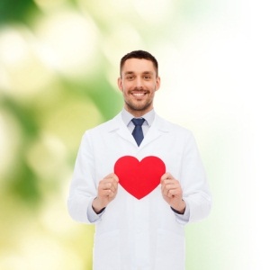 Doctor with red heart from Shutterstock