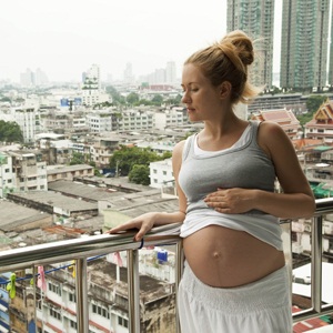 Pregnancy with the urban landscape from Shutterstock