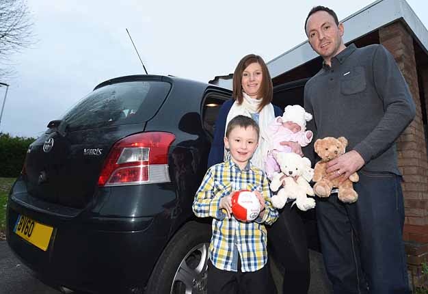 <b>FIT FOR A MANGER?</b> Darcy Ryan was born in the back of his parents, Daniel and Heather's, Toyota Yaris en route to hospital. <i>Image: Toyota</i>