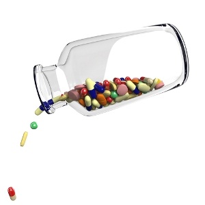 Throwing pills away from Shutterstock